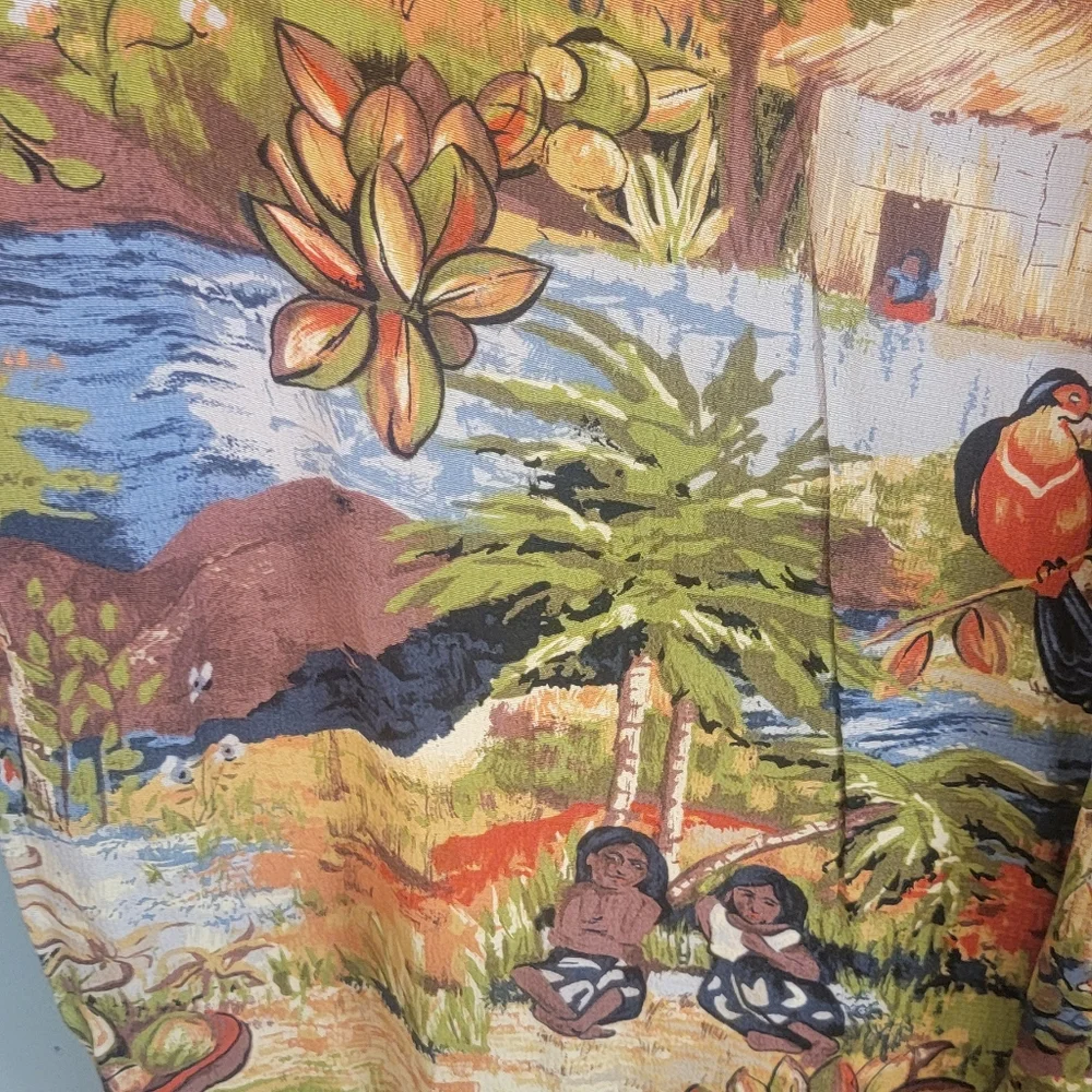 Vintage Line Two Troical Hawaiian African Womens Capri Pullon Pants Size Large‎